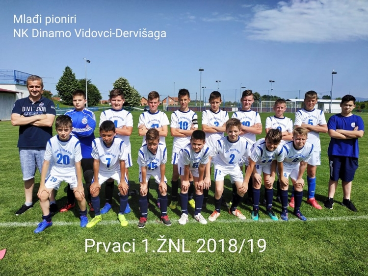 Mlađi pioniri Dinama (Vidovci Dervišaga) osvojili naslov prvaka 1. Županijske nogometne lige 2018./2019.