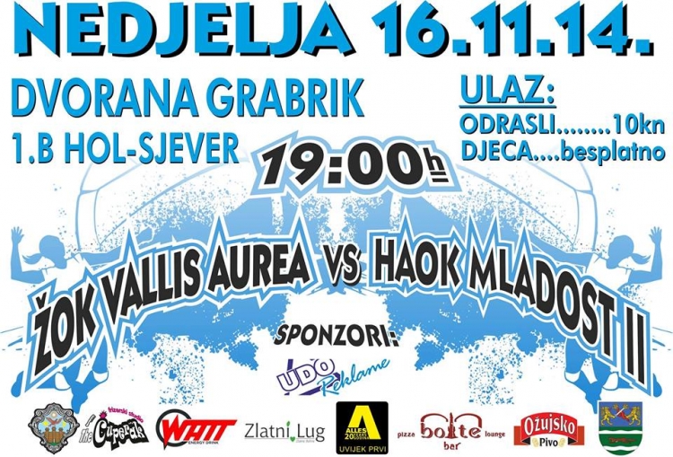 ŽOK Vallis Aurea  protiv HAOK Mladost 2 u nedjelju u Grabriku