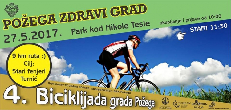 4. Biciklijada grada Požege održat će se u subotu, 27. svibnja 2017.
