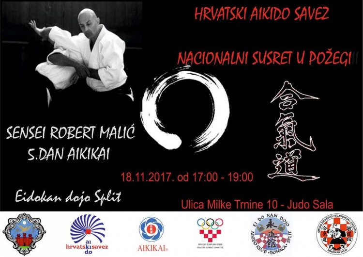 Aikikai Aikido klub Požega organizira nacionalni Aikido susret pod vodstvom Sensei Roberta Malića