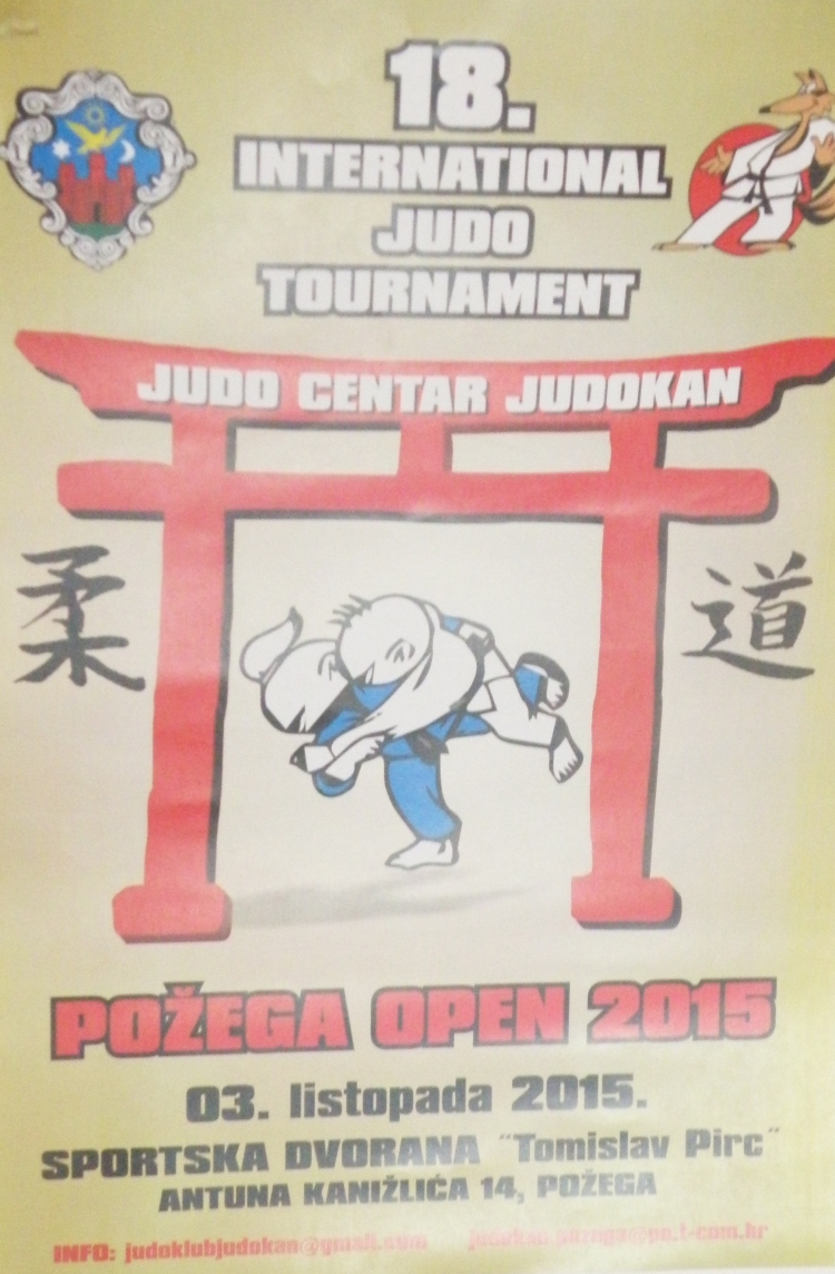 18. Međunarodni judo turnir &quot;Požega Open 2015&quot; održat će se u subotu, 03. listopada
