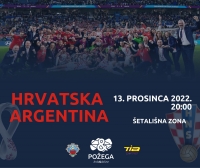 Prijenos današnje polufinalne utakmice Svjetskog nogometnog prvenstva : Hrvatska - Argentina u šetališnoj zoni u Požegi