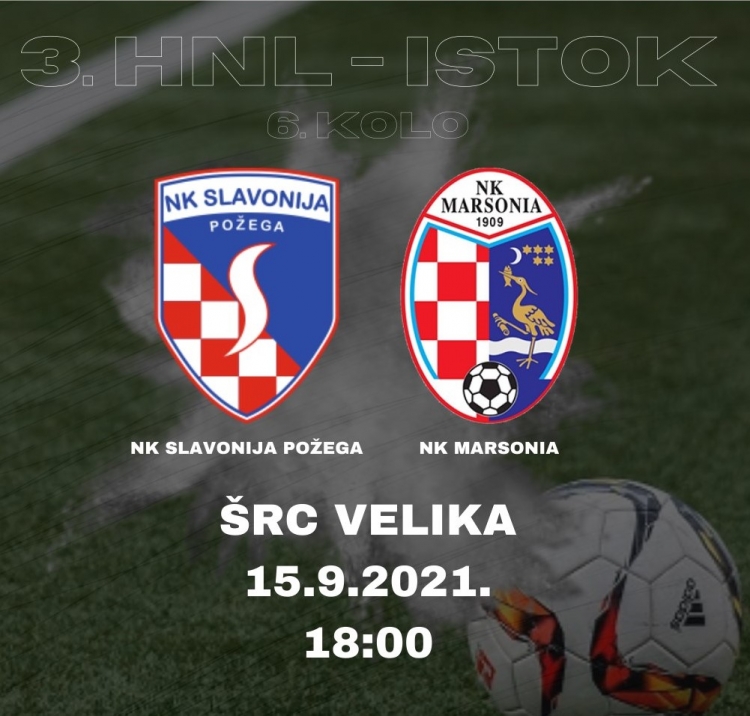 Slavonija danas s početkom u 18,00 sati u Velikoj protiv Marsonie (Slavonski Brod) igra susret 6. kola 3. HNL - Istok