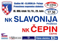 Slavonija u subotu, 25. svibnja s početkom u 17,30 sati dočekuje NK Čepin u 29. kolu 3. HNL - Istok