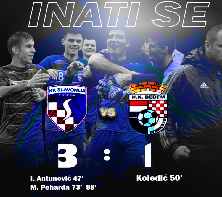Slavonija pobijedila Bedem (Ivankovo) u 31. kolu 3. Hrvatske nogometne lige - Istok