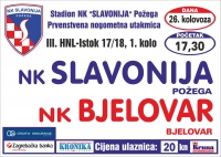 Slavonija u subotu, 26.  kolovoza u 17,30 sati u 1. kolu 3. HNL dočekuje NK Bjelovar