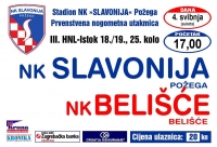 Slavonija u subotu, 04. svibnja s početkom u 17,00 sati dočekuje NK Belišće u 25. kolu 3. HNL - Istok