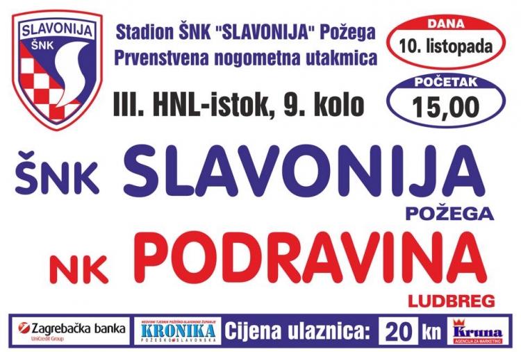 Slavonija u subotu dočekuju Podravinu