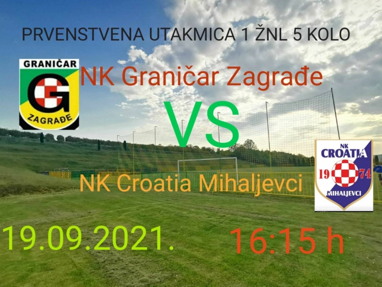 Croatia (Mihaljevci) pobijedila Graničar u Zagrađu u 5. kolu 1. Županijske nogometne lige