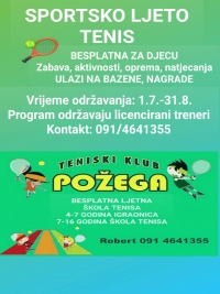 ŠTK Požega organizira sportsko ljeto kroz program :&quot;Tenis je igra - Igraj tenis&quot;