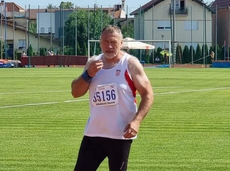 Damir Jakobović prvak u bacanju kugle i kladiva na veteranskom prvenstvu Hrvatske u atletici