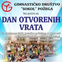 Gimnastičko društvo Sokol u petak, 17. studenog 2017. organizira &quot;Dan otvorenih vrata&quot;