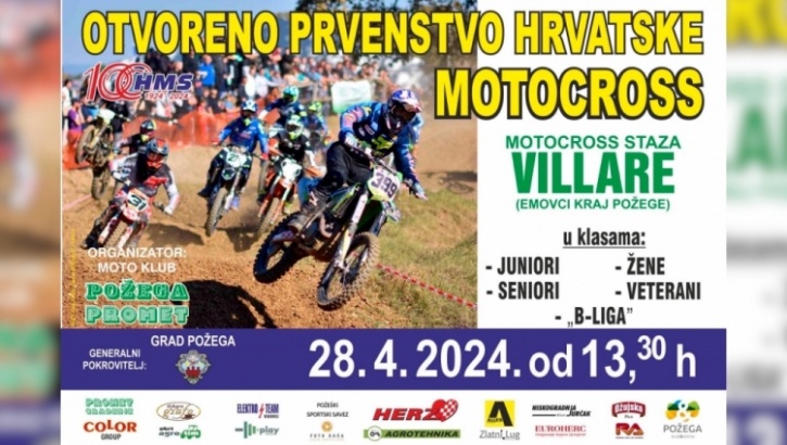 U nedjelju, 28. travnja 2024. na Villarama se od 13,30 sati vozi utrka Otvorenog prvenstva Hrvatske u motocrossu