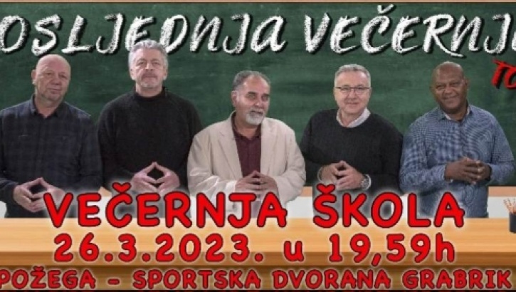 Kultna „Večernja škola“ Željka Pervana stiže u nedjelju, 26. ožujka u Požegu! (SD Tomislav Pirc, 19,59 sati)